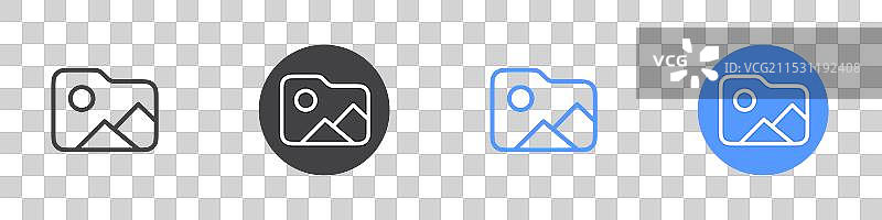 黑白色调的平面文件夹套装图片素材