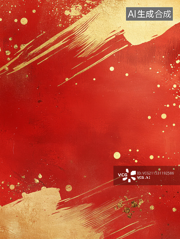 【AI数字艺术】红色金色泼墨抽象背景图片素材