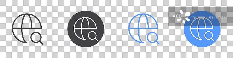 黑白色平面互联网搜索图标集图片素材