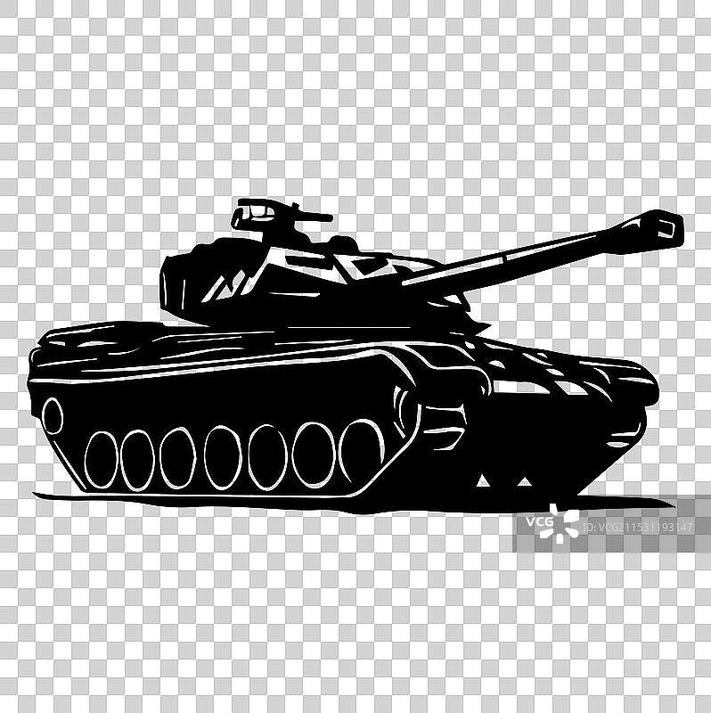 军事坦克图像轮廓图片素材