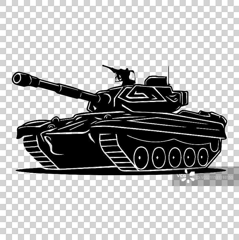 军事坦克图像轮廓图片素材