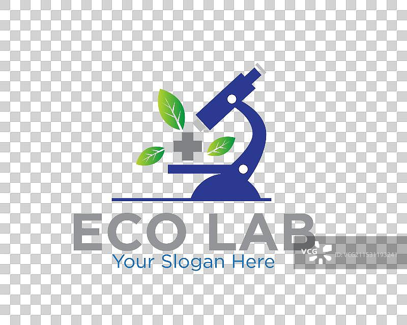 生态实验室健康标志设计与显微镜图片素材