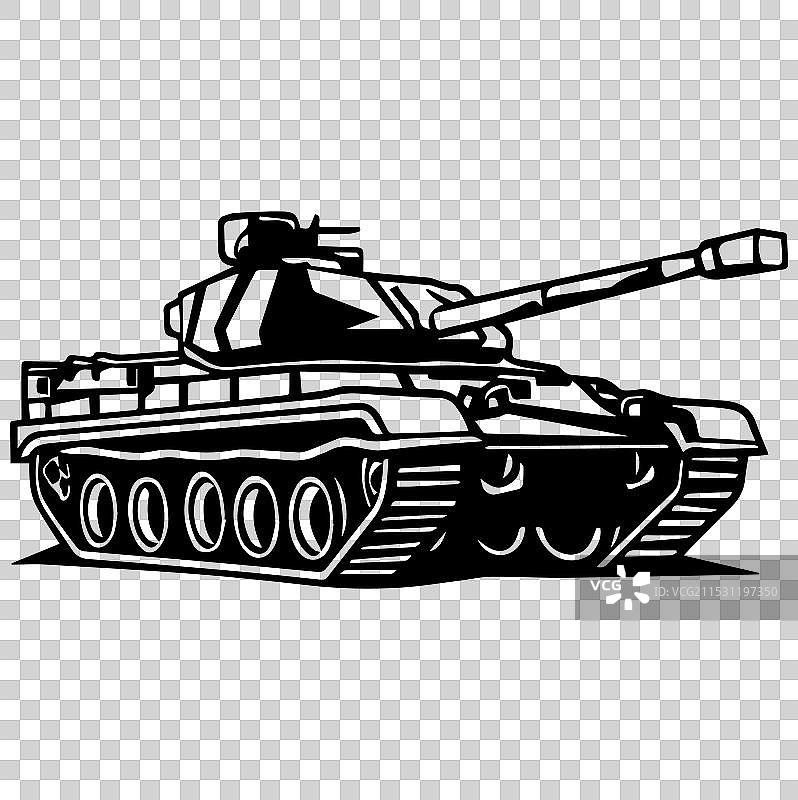军事坦克图像轮廓图片素材