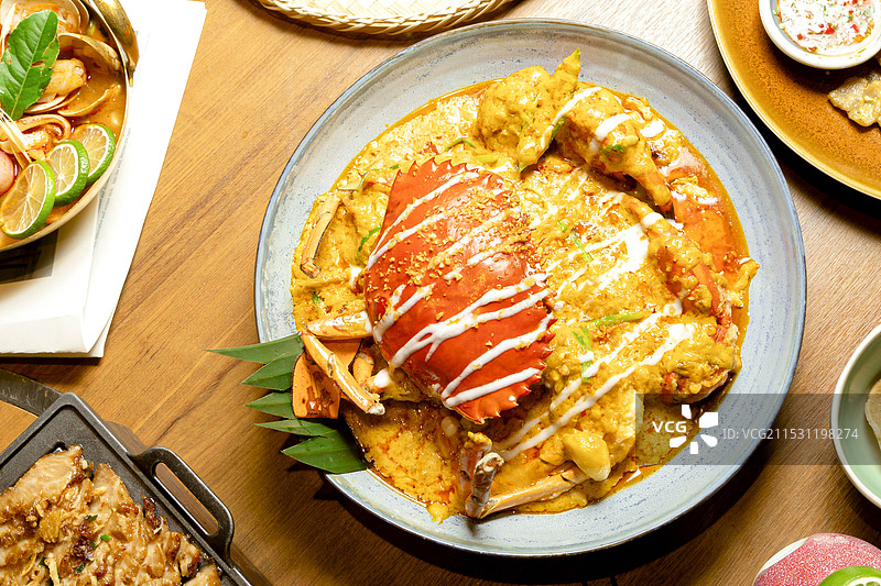 咖喱螃蟹  咖喱蟹 泰式咖喱  螃蟹图片素材