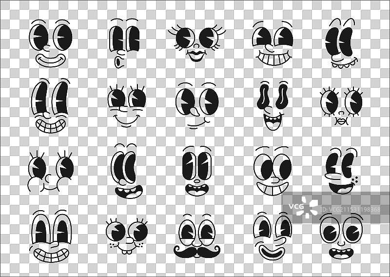 卡通漫画炫酷面孔搞笑眼睛情感系列图片素材