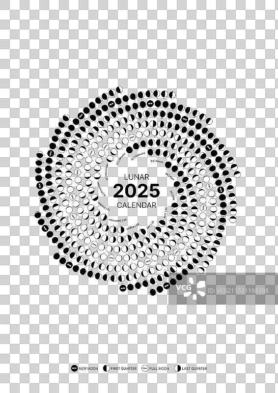 2025年月相日历图片素材