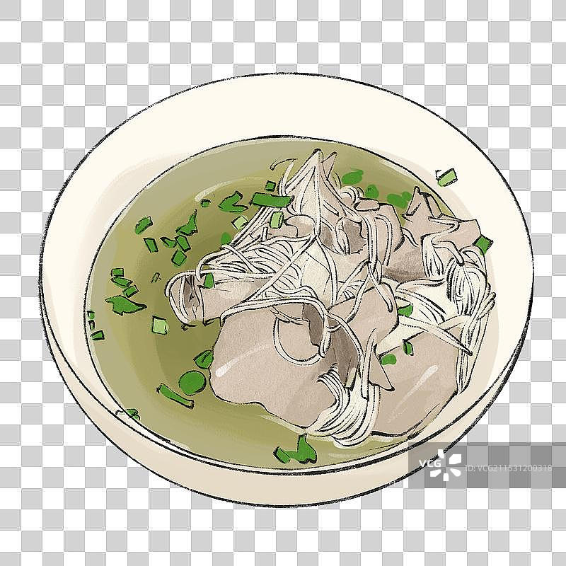 水盆羊肉-陕西省特色传统美食土特产小吃插画元素图片素材