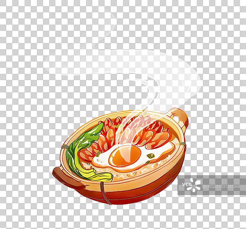 煲仔饭插画图片素材