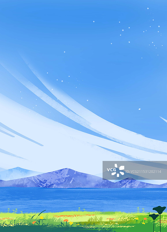 惊蛰节气户外风景插画图片素材