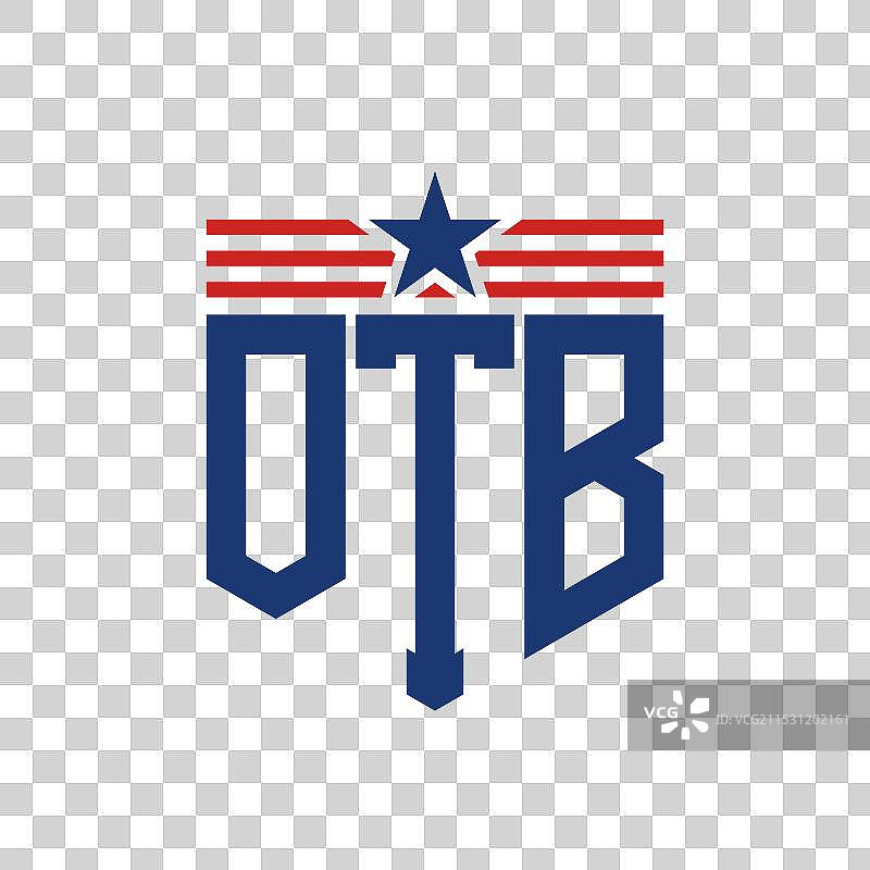 的OTB标志，带有星星和美国国旗图片素材