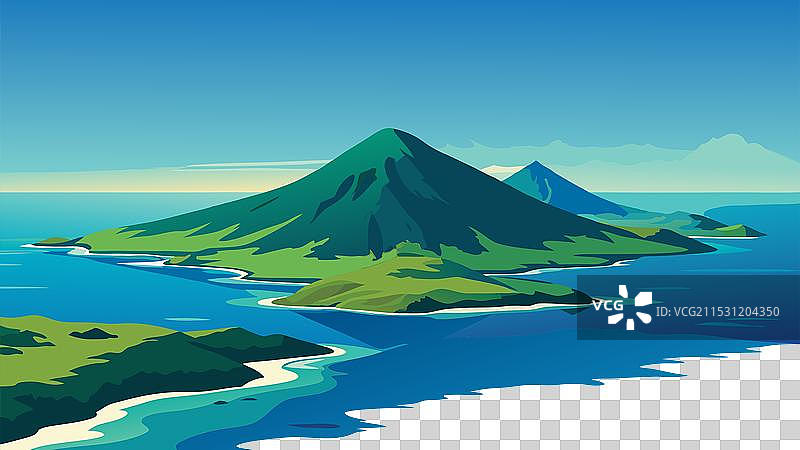 亚速尔群岛的鸟瞰图展示图片素材