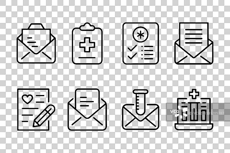 可编辑的医疗测试结果邮件图标图片素材