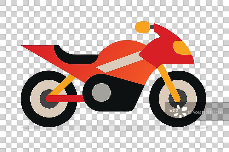 摩托车公路运输工具，孤立平面图图片素材