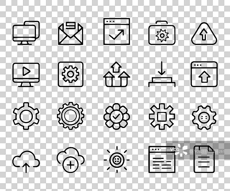 软件更新图标集，独立于白色背景图片素材