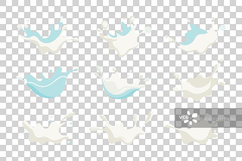 牛奶飞溅套装图片素材