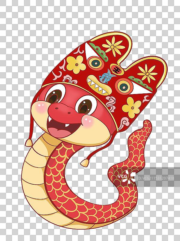 蛇年国风卡通可爱蛇图片素材