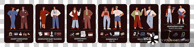 历史到现代世代系列图片素材