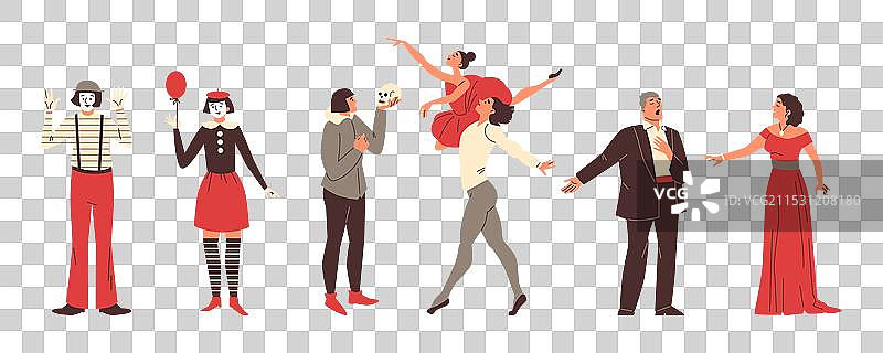 剧院艺术家卡通系列芭蕾喜剧图片素材