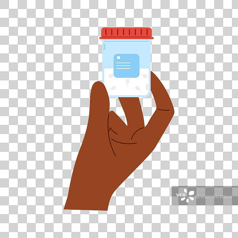 非洲人手持塑料中的精液分析样本图片素材