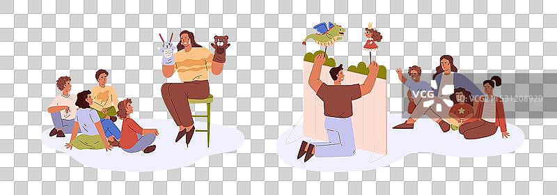 人们在手偶表演中玩耍图片素材