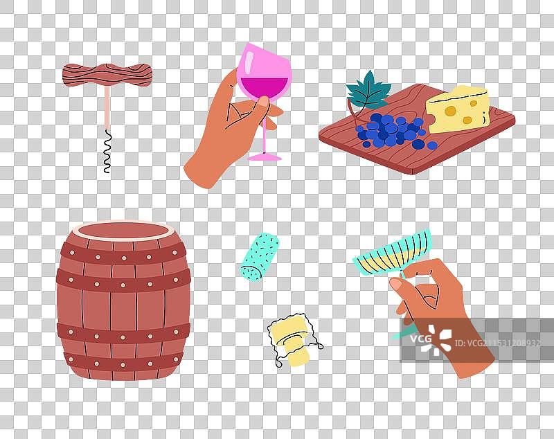 一组图标，手握着杯子的图案图片素材