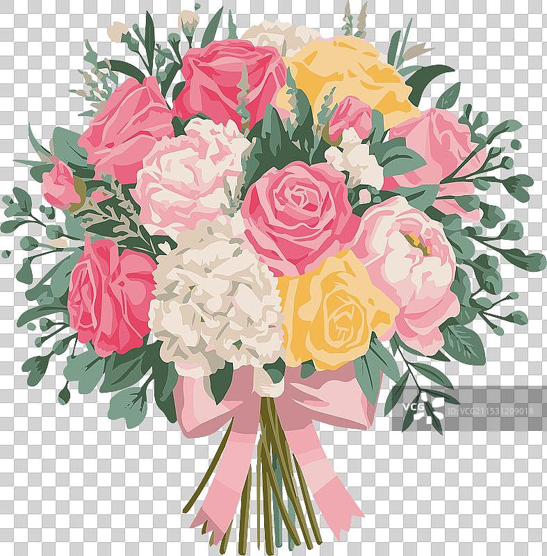 展示了一束令人惊艳的婚礼花束图片素材