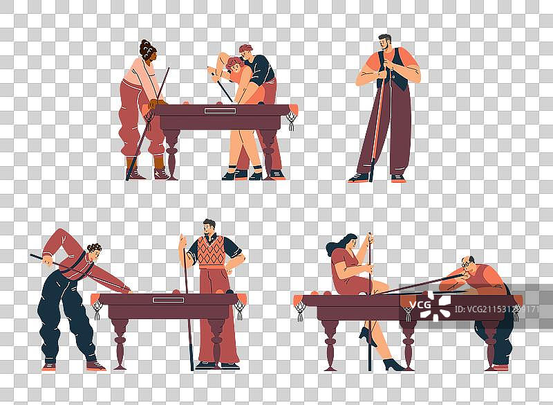 台球比赛平面图集图片素材