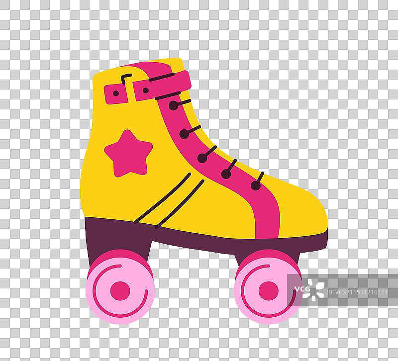 黄色滑轮滑鞋的美感概念图片素材
