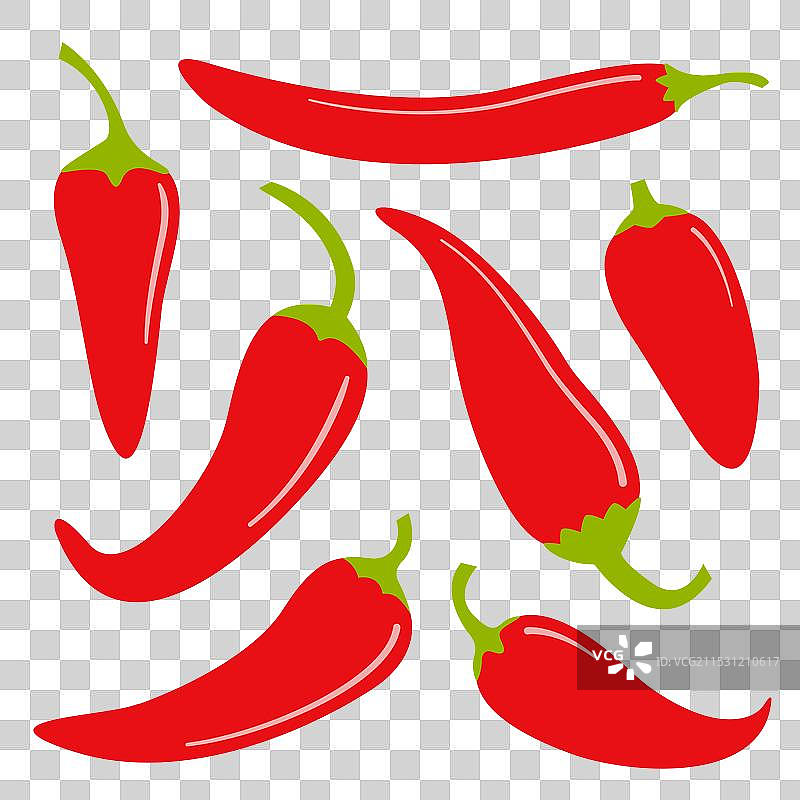 新鲜红辣椒图标集 辣椒 辣椒粉图片素材