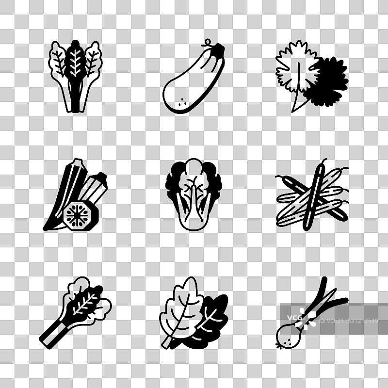 检查这些精美制作的蔬菜图标图片素材