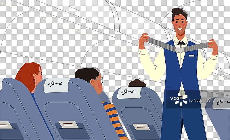 飞机内的乘务员或飞行员图片素材