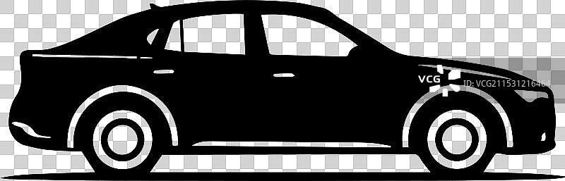 一幅现代黑白汽车的图像图片素材