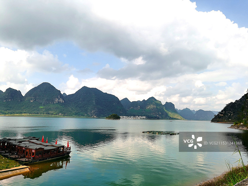 百色靖西市渠洋湖景区图片素材