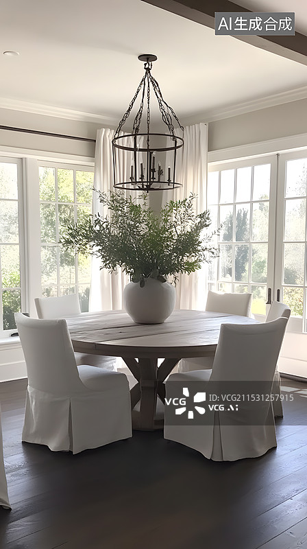 【AI数字艺术】室内设计窗帘桌子图片素材