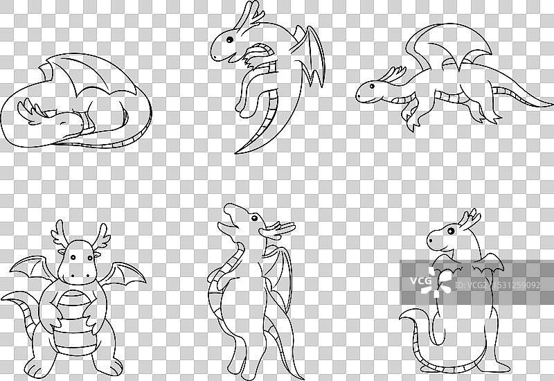 黑白龙的套装图片素材