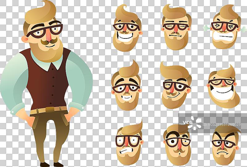 情感男性图标集图片素材