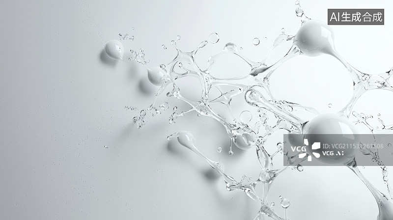 【AI数字艺术】分子结构与科技抽象图像图片素材
