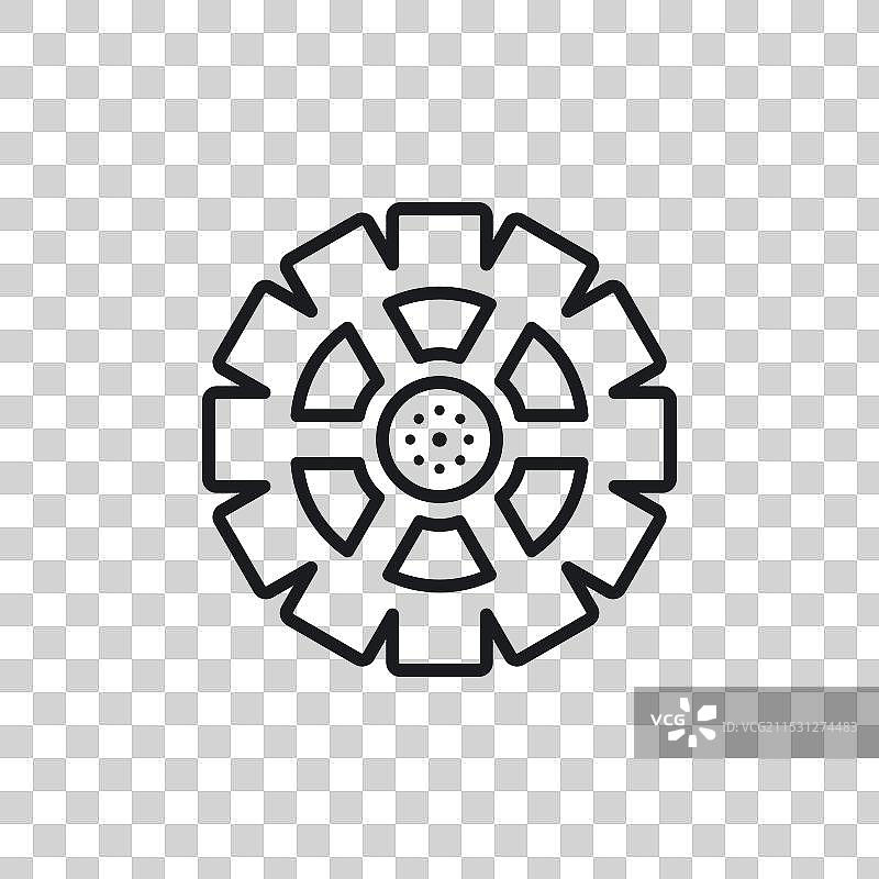 白色背景上的汽车轮胎图标符号图片素材