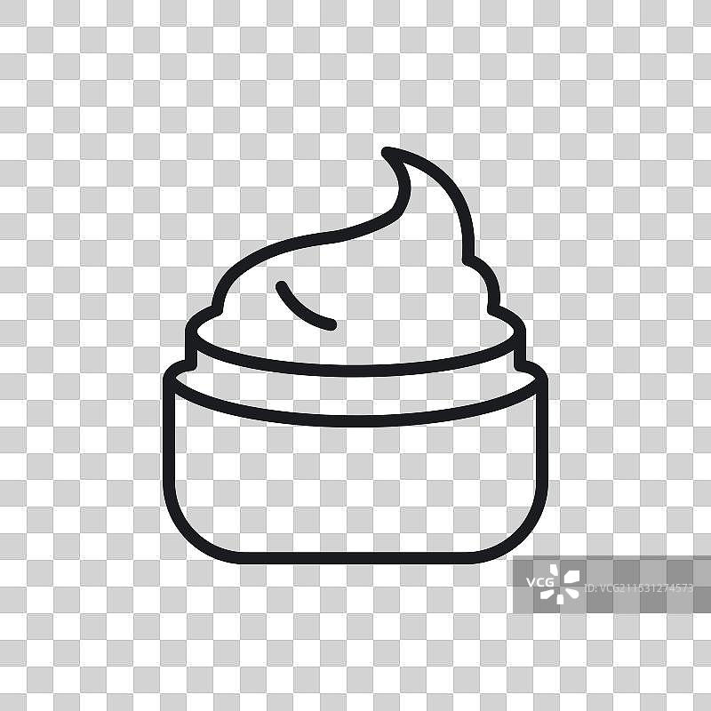白色背景上的奶油化妆品罐图标符号图片素材