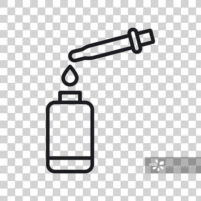 白色背景上的精油滴管图标符号图片素材