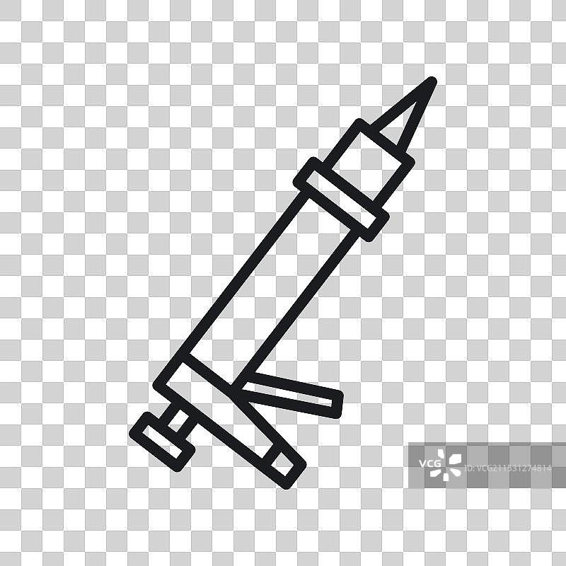 白色背景上的热熔胶枪图标符号图片素材