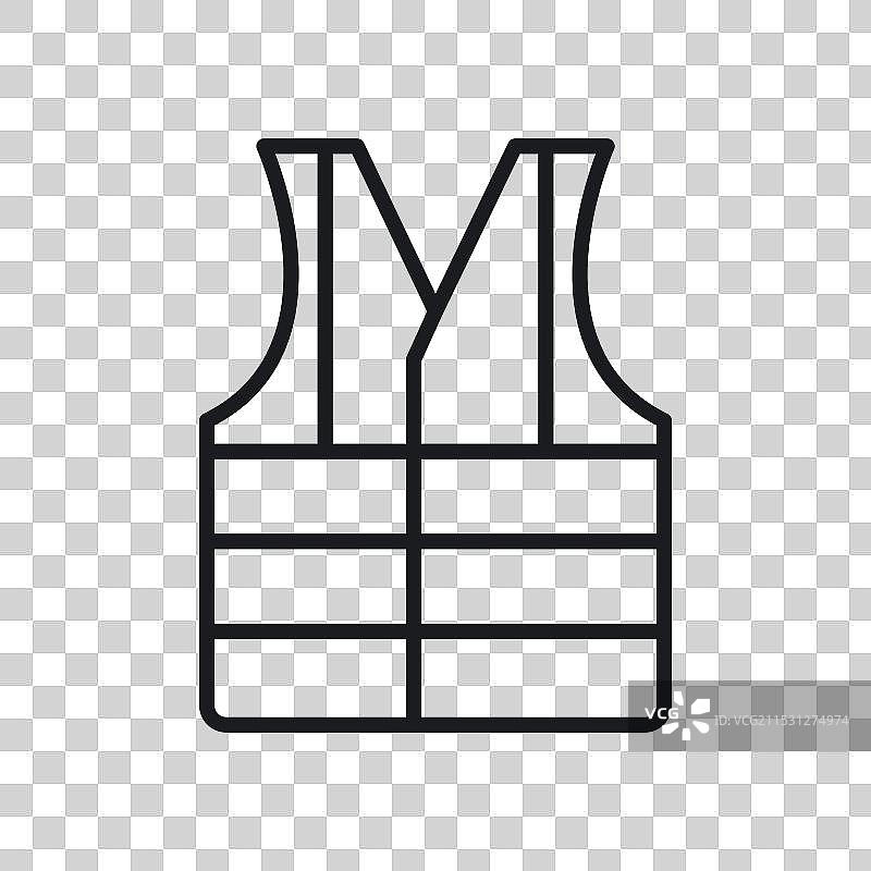 白色背景上的高可见性背心图标符号图片素材