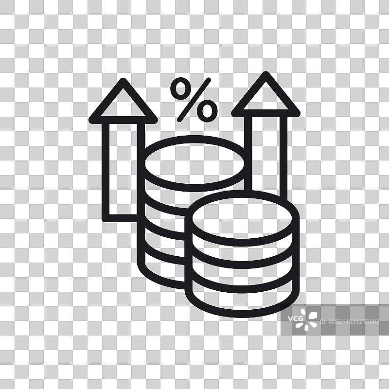 白色背景上的通货膨胀图标符号图片素材