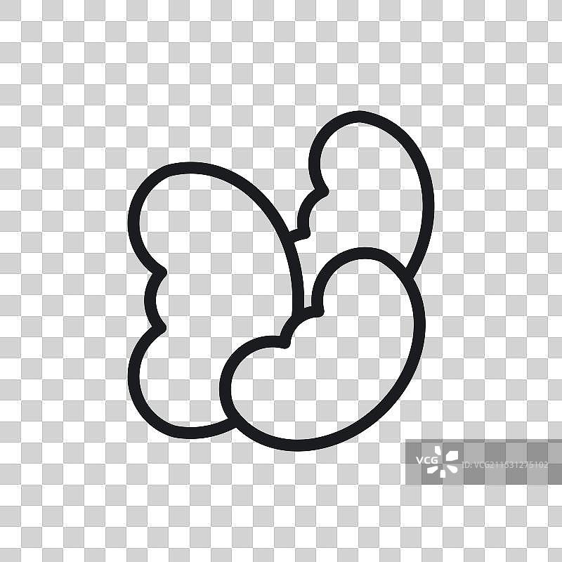 白色背景上的肾豆植物图标符号图片素材