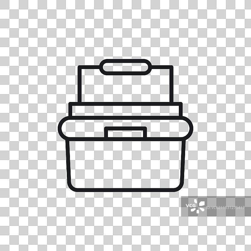 白色背景上的便携式冰箱盒图标符号图片素材