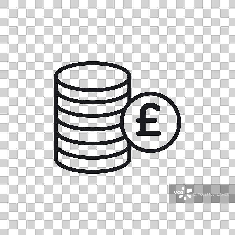 白色背景上的英镑符号图标图片素材