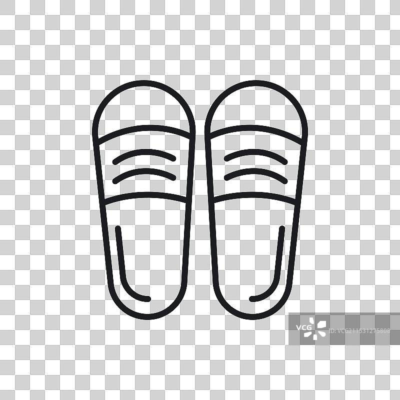 白色背景上的拖鞋图标符号图片素材