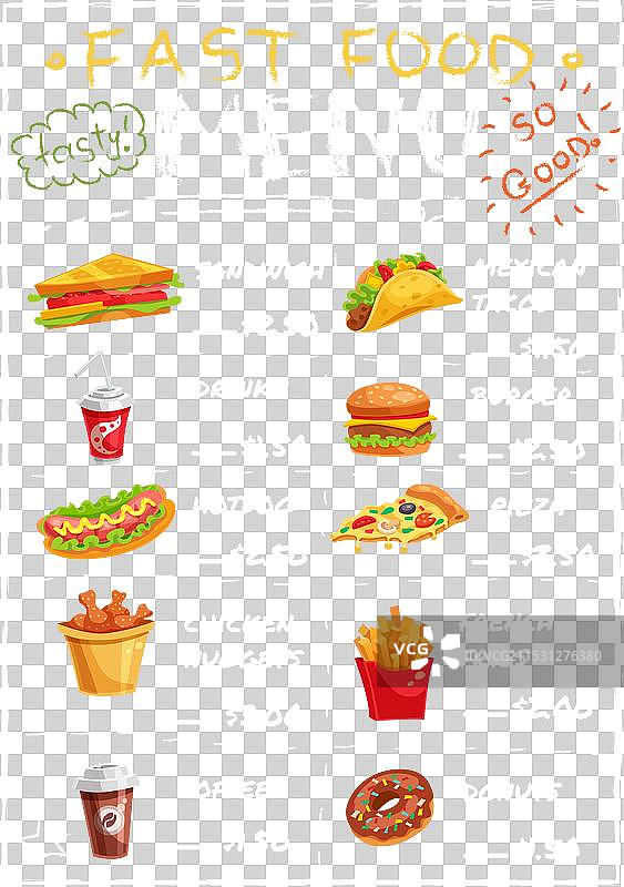 快餐店的黑板菜单图片素材