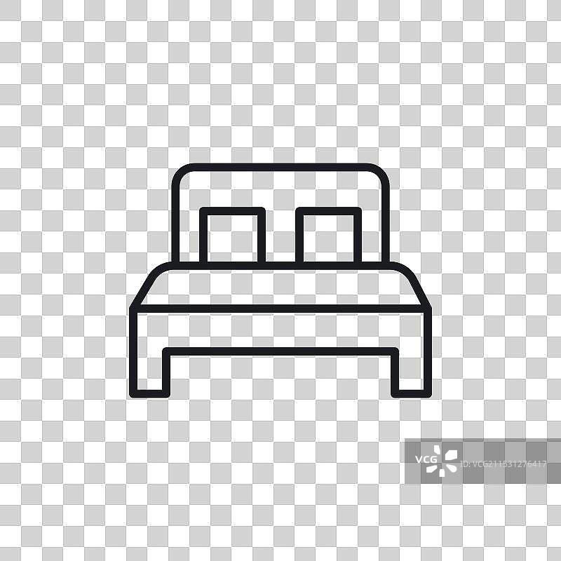 白色背景上的双人床图标符号图片素材