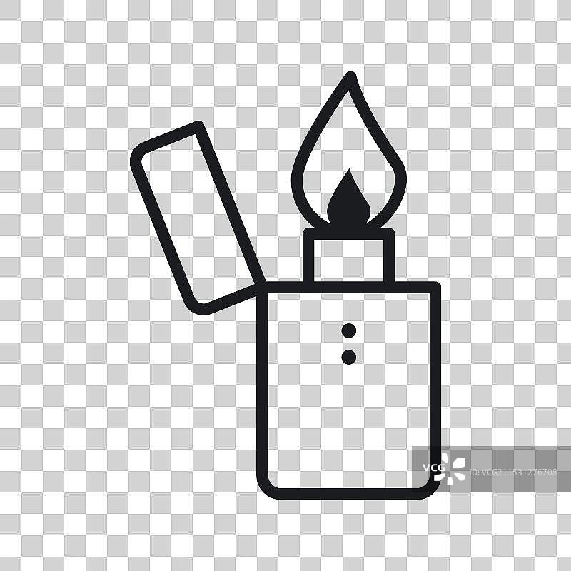 白色背景上的打火机图标符号图片素材